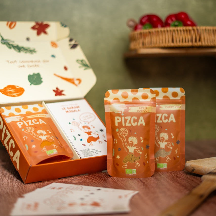 Coffret MÉLANGES. (5 épices + fiches recettes)