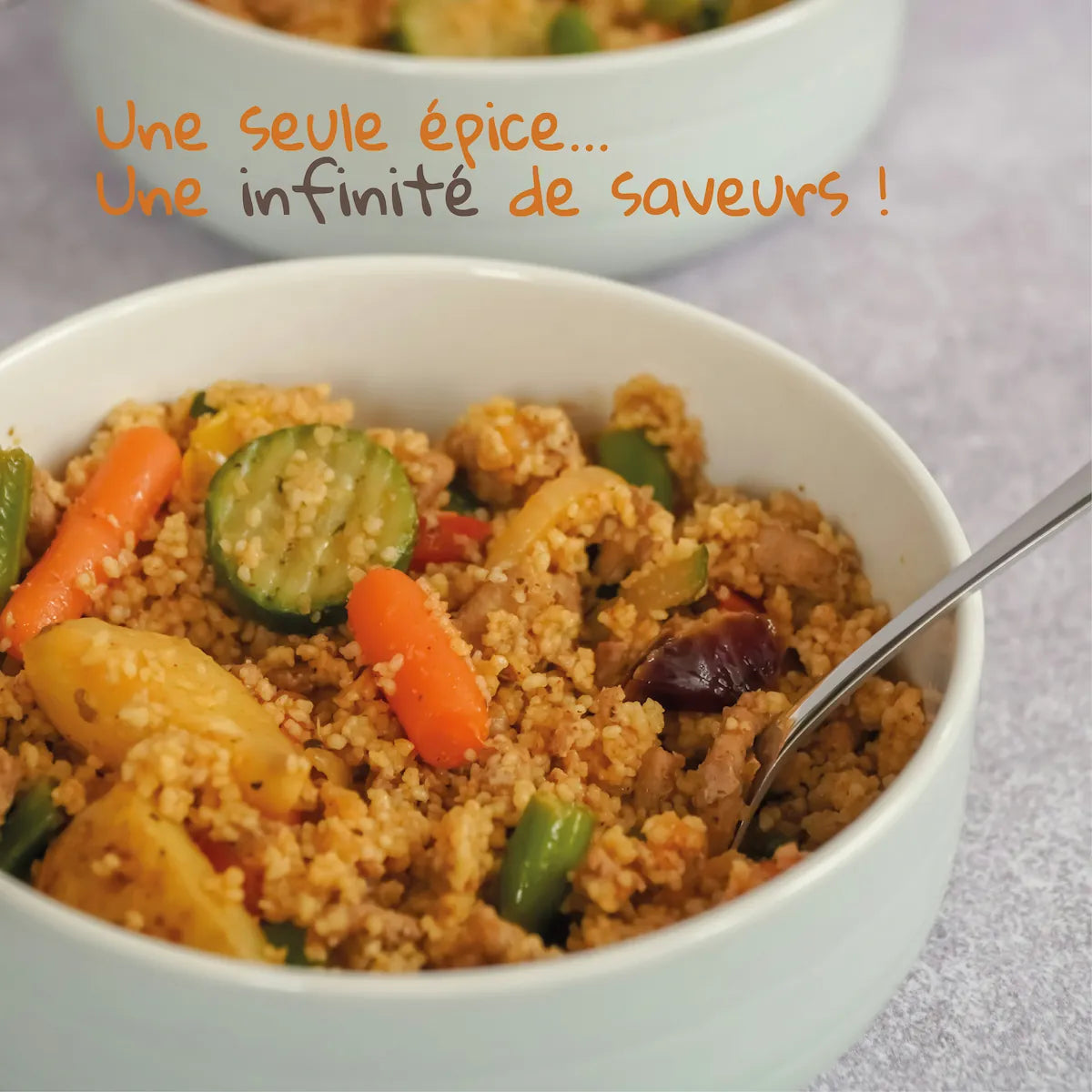 Tajine ou couscous cuisiné avec du Ras el Hanout moulu bio Pizca pour une infinité de saveurs